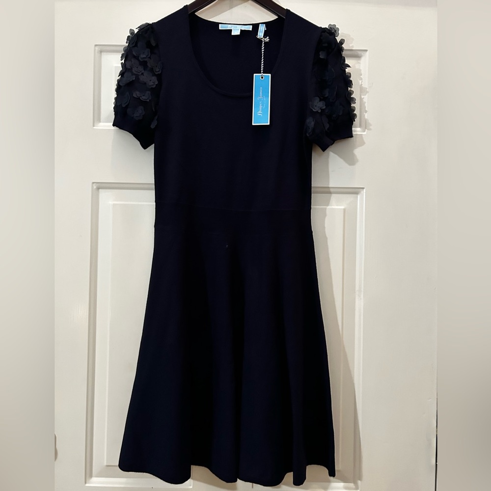Draper James Fleurette Sheer Sleeve Sweater Dress